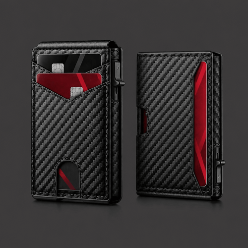 Vintage Carbon Fiber RFID Card Holder Wallet - Prestige Carry